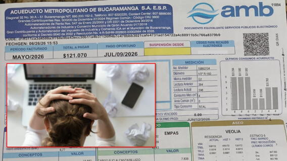 Cobro exagerado, recibo del Agua en Bucaramanga .