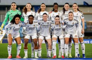 Linda Caicedo en la formación del Real Madrid vs. París FC por la Champions League femenina.
