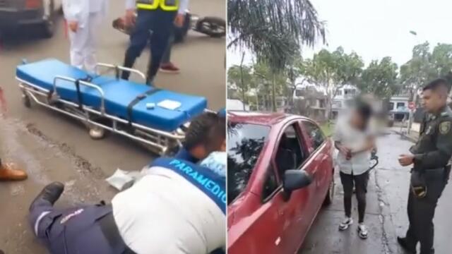 Conductor arrolló a agente que le iba a poner comparendo por sacar el carro en pico y placa Conductor arrolló a agente que le iba a poner comparendo por sacar el carro en pico y placa