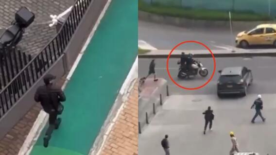 Robo a caja fuerte terminó en violenta balacera en Bogotá: todo quedó grabado en video Robo a caja fuerte terminó en violenta balacera en Bogotá: todo quedó grabado en video