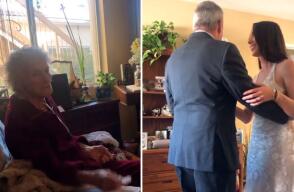 Nieta sorprende a su abuela vestida de novia 