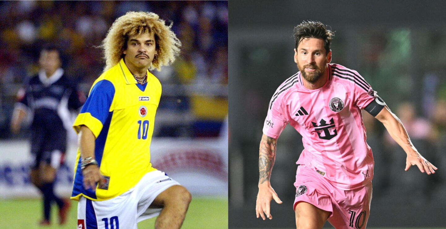 Carlos Valderrama y Lionel Messi