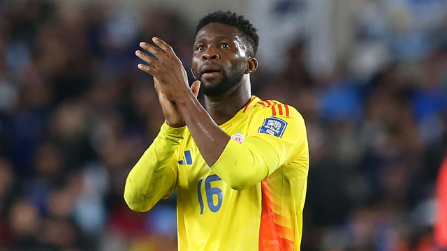 Jefferson Lerma, mediocampista de la Selección Colombia, celebra su gol contra México, en partido preparatorio Jefferson Lerma, mediocampista de la Selección Colombia, celebra su gol contra México, en partido preparatorio