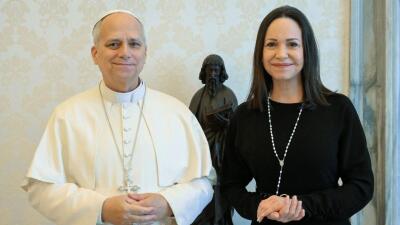 El papa León XIV se reunió con la opositora venezolana María Corina Machado en el Vaticano