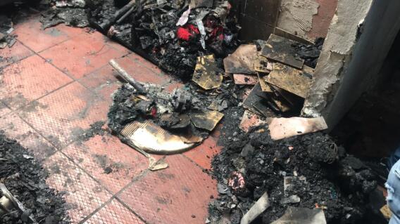 348164_BLU Radio// Habitación incendiada. Foto: BLU Radio