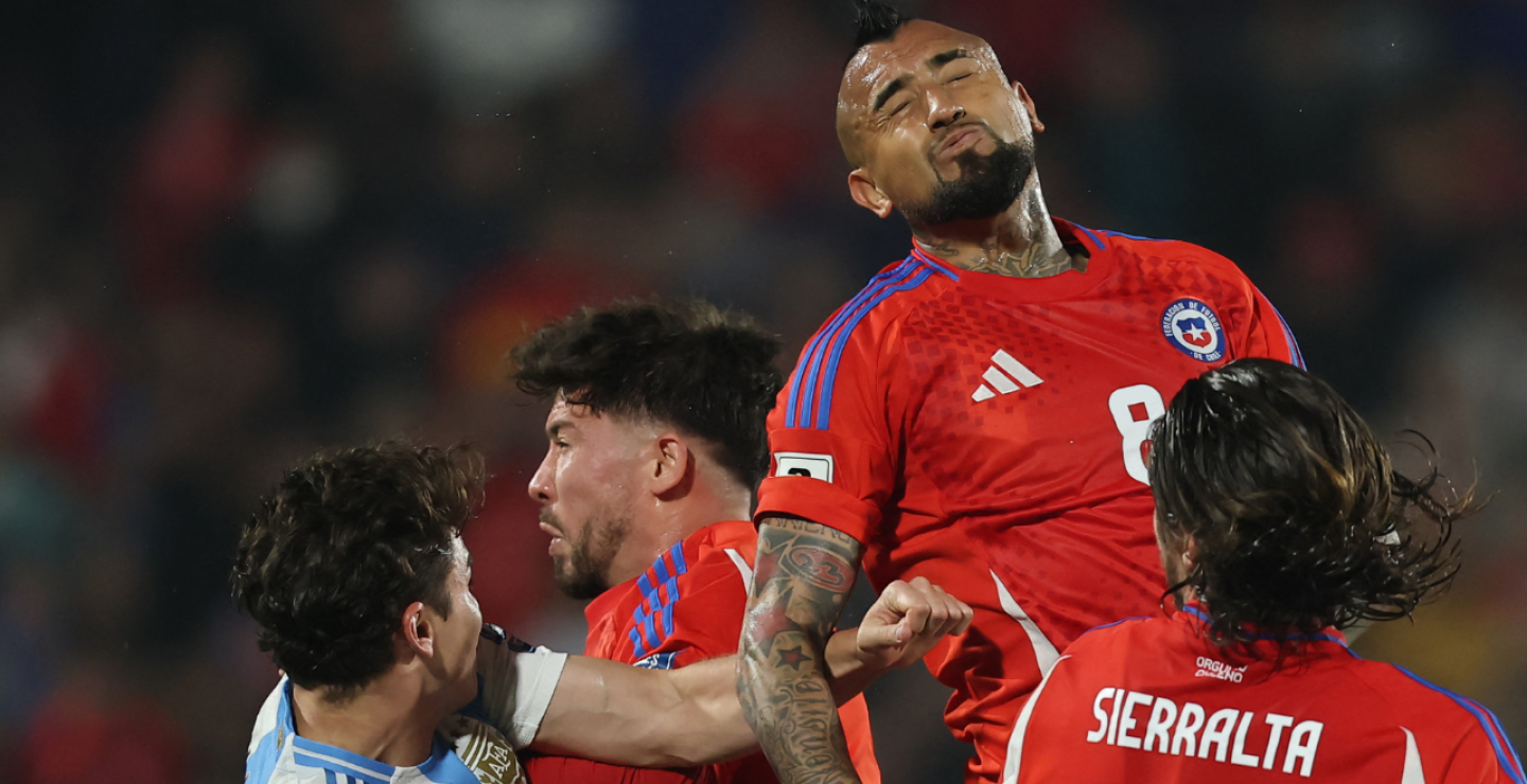 Arturo Vidal, jugador de la selección chilena, en el partido contra Argentina, por Eliminatorias Sudamericanas