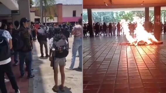 Estudiantes discutieron con encapuchados en la Universidad del Valle Estudiantes discutieron con encapuchados en la Universidad del Valle