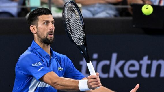 Novak Djokovic, tenista serbio, en una exhibición previo al inicio del Australian Open 2025 Novak Djokovic, tenista serbio, en una exhibición previo al inicio del Australian Open 2025