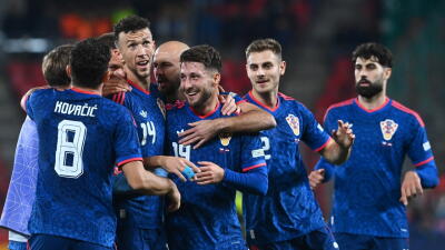 La Selección de Croacia en el partido frente a República Checa por la Liga de Naciones. 