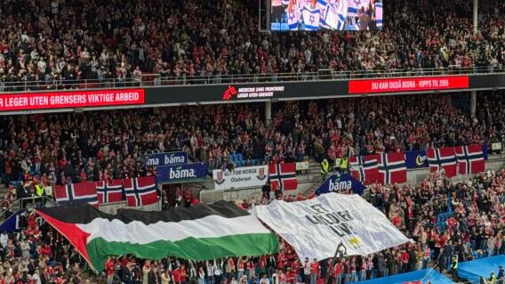 Protesta contra Israel en el partido de eliminatorias al Mundial frente a Noruega Protesta contra Israel en el partido de eliminatorias al Mundial frente a Noruega