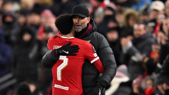 Jurgen Klopp junto a Luis Díaz. Jurgen Klopp junto a Luis Díaz.