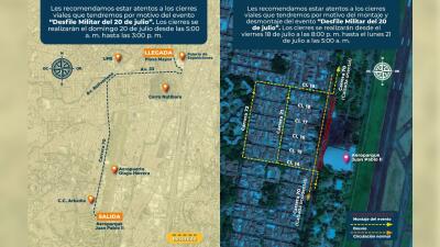 Cierres viales en Medellín este 20 de julio: desfile militar y de silleteros afectará movilidad Cierres viales en Medellín este 20 de julio: desfile militar y de silleteros afectará movilidad