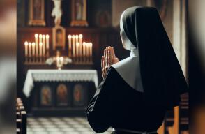 Imagen referencial, monja en una iglesia 