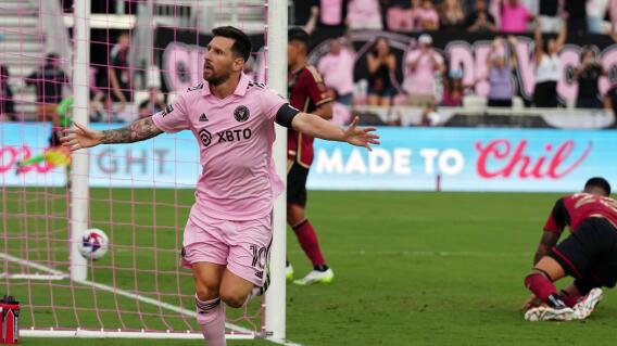 Lionel Messi celebrando un gol con Inter Miami