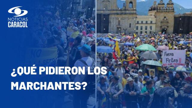 Marchas contra el gobierno Petro se llevaron a cabo de manera pacífica, reportan autoridades Marchas contra el gobierno Petro se llevaron a cabo de manera pacífica, reportan autoridades