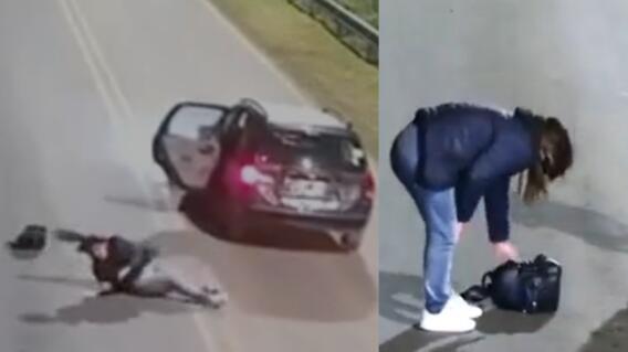 Mujer se tira de carro en movimiento al haber tomado calle distinta a la que había indicado  