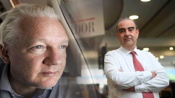 Julian Assange y Fidel Cano Julian Assange y Fidel Cano