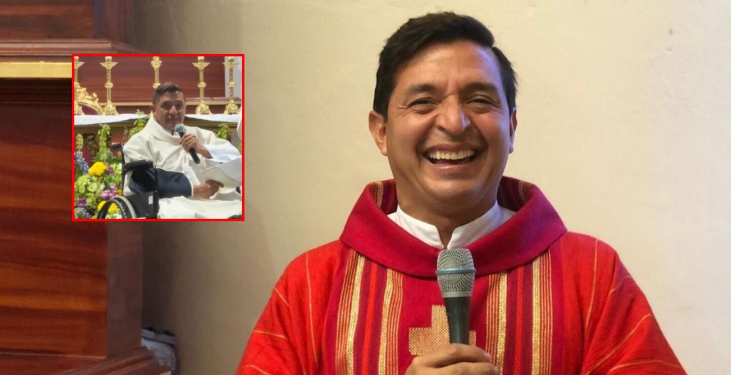 Padre Chucho aparece en silla de ruedas