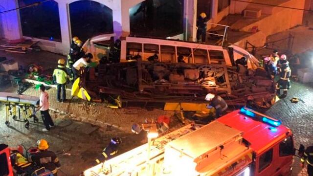 Tranvía de Lisboa, Portugal, se descarriló y dejó 28 personas heridas Tranvía de Lisboa, Portugal, se descarriló y dejó 28 personas heridas