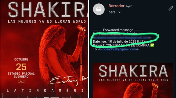 Fans son estafados al comprar entradas falsas para concierto de Shakira en Cali. Fans son estafados al comprar entradas falsas para concierto de Shakira en Cali.