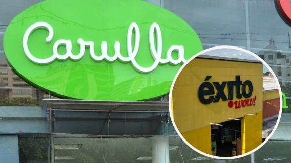 Logo de Carulla con el logo del Éxito. 