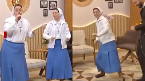 Monjas sorprenden en redes al bailar durante alabanzas católicas Monjas sorprenden en redes al bailar durante alabanzas católicas