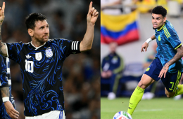 Lionel Messi y Luis Díaz 