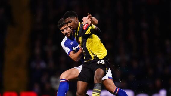 Yaser Asprilla en acción de juego con el Watford, de Inglaterra. Yaser Asprilla en acción de juego con el Watford, de Inglaterra.