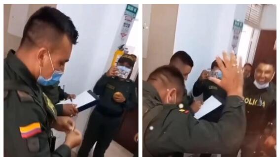 Policía celebra y se hace viral Policía celebra y se hace viral