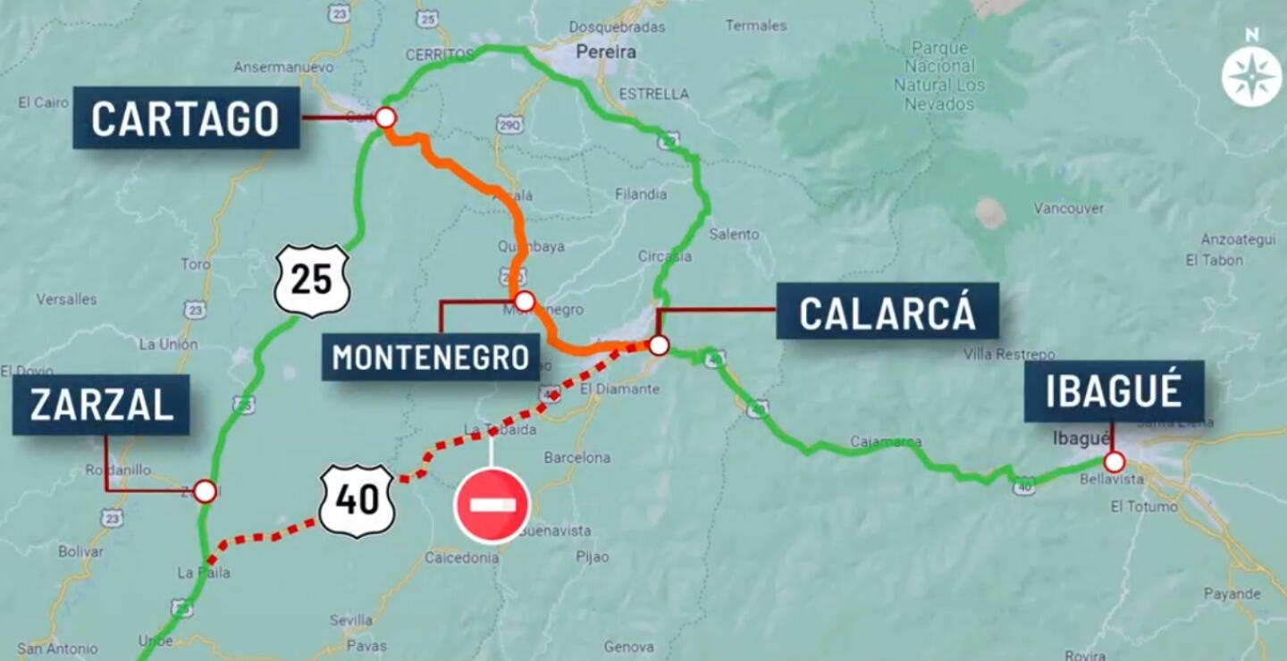 ¿Cuáles son las rutas alternas para movilizarse ante caída del puente sobre río La Vieja?