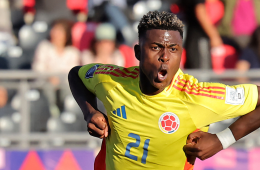 Neyser Villarreal, delantero de la Selección Colombia, celebra un gol contra España en el Mundial Sub-20 Neyser Villarreal, delantero de la Selección Colombia, celebra un gol contra España en el Mundial Sub-20
