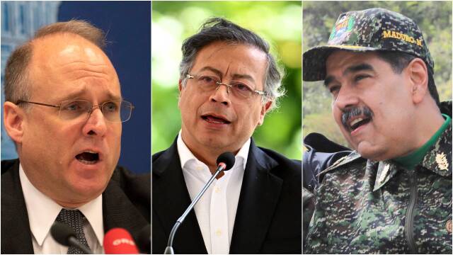 Marshall Billingslea, Gustavo Petro y Nicolás Maduro. Marshall Billingslea, Gustavo Petro y Nicolás Maduro.