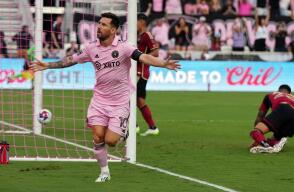 Lionel Messi celebrando un gol con Inter Miami
