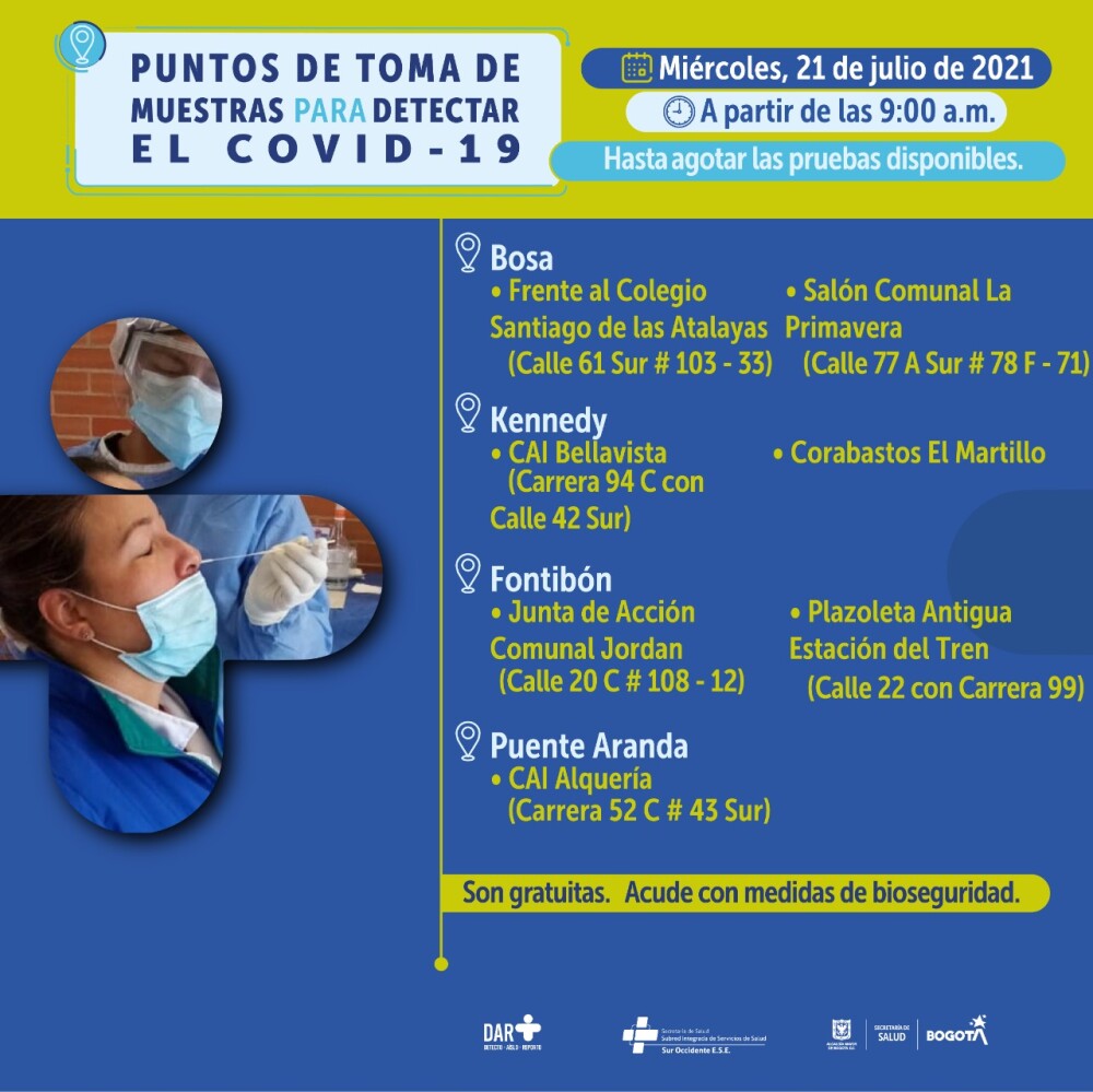 Dónde hay pruebas gratis de COVID 21072021 2