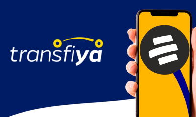 Logo de Transfiya junto al logo de Bancolombia Logo de Transfiya junto al logo de Bancolombia
