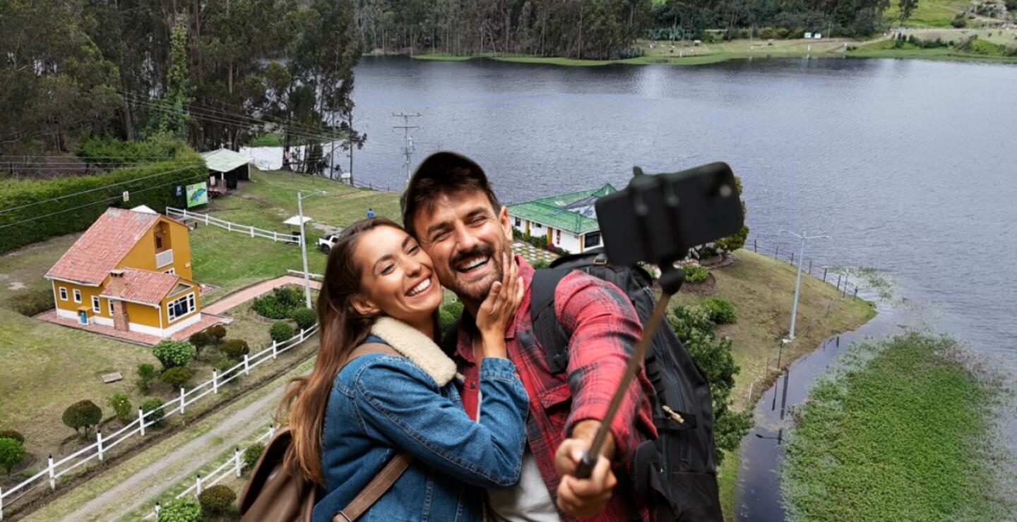 Pareja viajando.