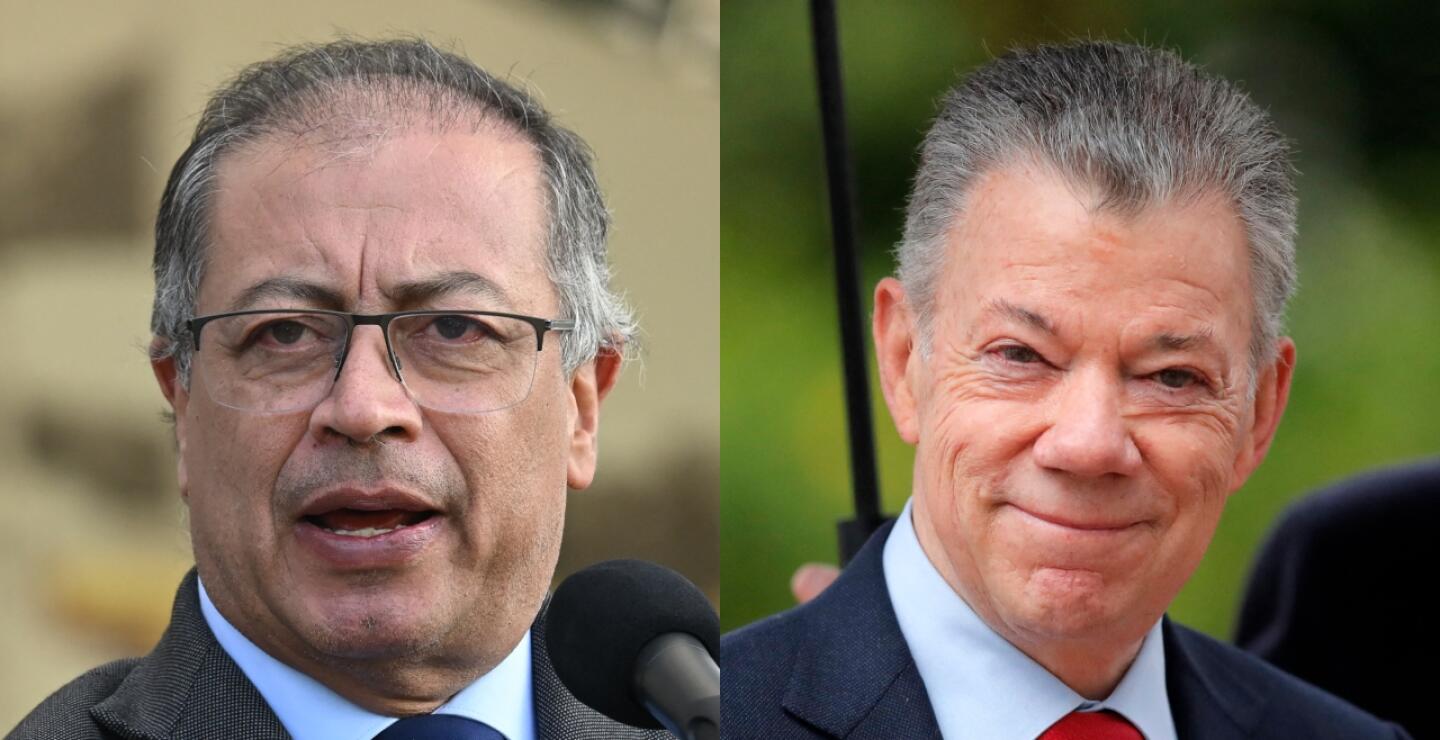 Gustavo Petro y Juan Manuel Santos