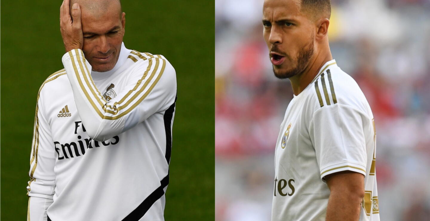 344527_Eden Hazard y Zidane // Fotos: AFP