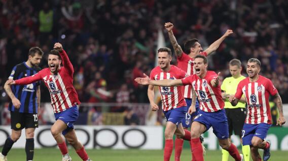 Atlético de Madrid celebra su clasificación a cuartos de final de la Champions League Atlético de Madrid celebra su clasificación a cuartos de final de la Champions League
