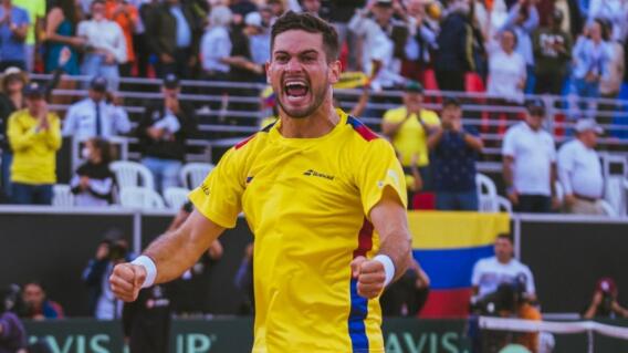Nicolás Mejía, tenista colombiano, en la Copa Davis Nicolás Mejía, tenista colombiano, en la Copa Davis