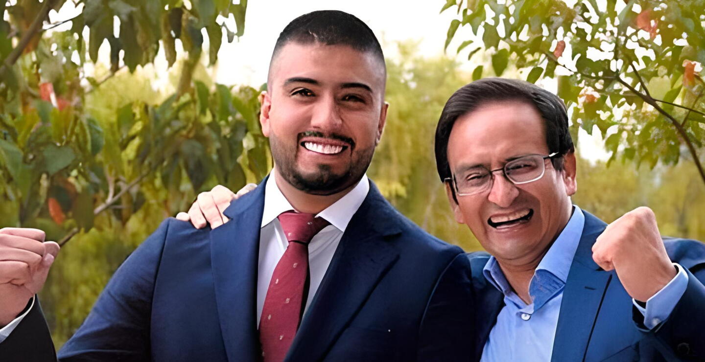Diego Fernando Caicedo y su padre, José Edilberto Caicedo Sastoque 