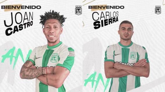 Joan Castro y Carlos Sierra, nuevos jugadores de Atlético Nacional. Joan Castro y Carlos Sierra, nuevos jugadores de Atlético Nacional.