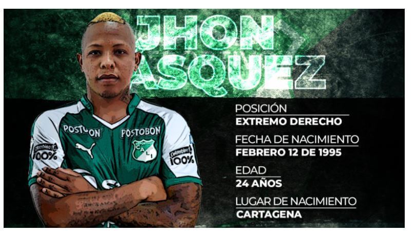 Se mueve el Cali Jhon Vásquez es nuevo jugador y suena para llegar