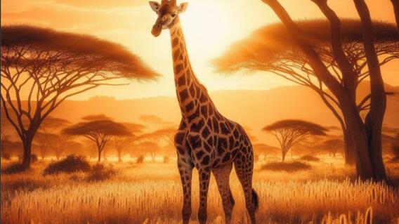 Jirafa en su hábitat  Jirafa en su hábitat