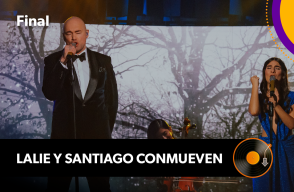 Lalie García y Santiago Cruz en la final de La Descarga 2024.