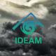 Nubes de lluvia junto al logo del IDEAM.