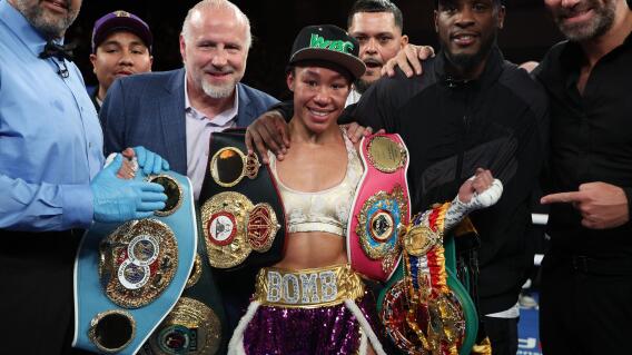 Alycia Baumgardner, campeona mundial de peso superpluma. Foto: AFP Alycia Baumgardner, campeona mundial de peso superpluma. Foto: AFP
