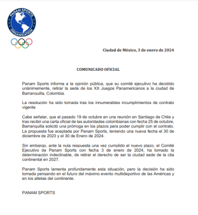 Juegos Panamericanos 2027