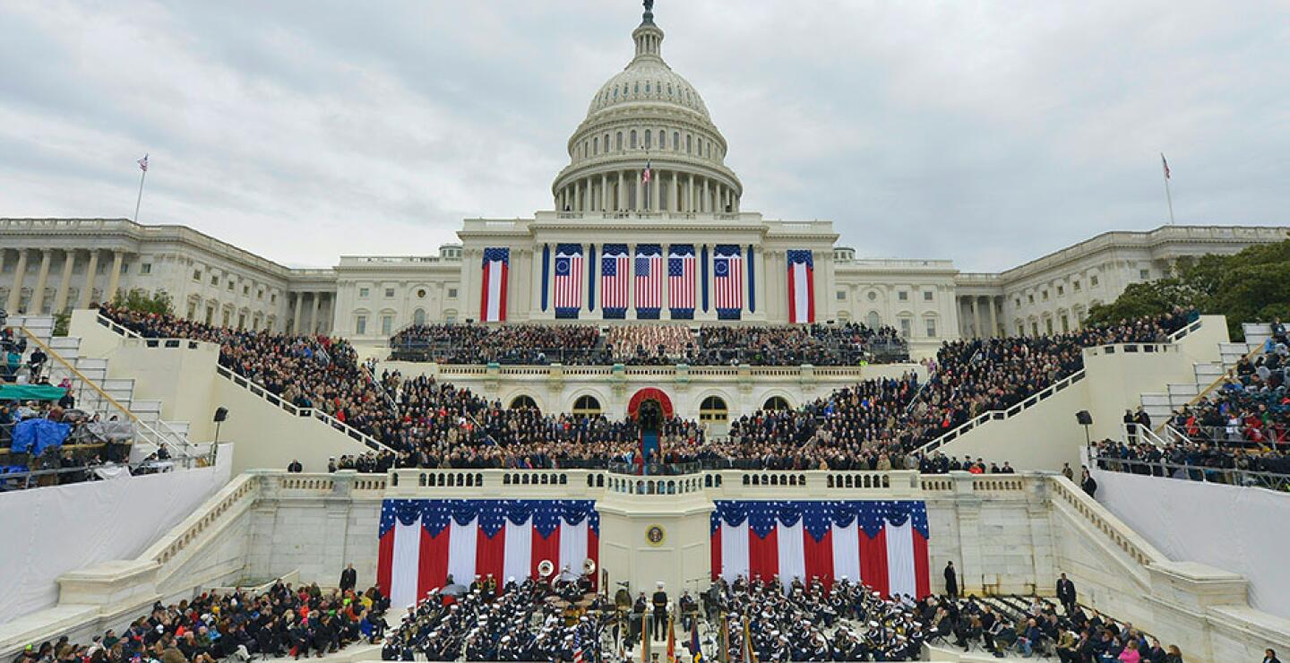 Así luce el capitolio durante la ceremonia de posesión de Donald Trump en Washington.