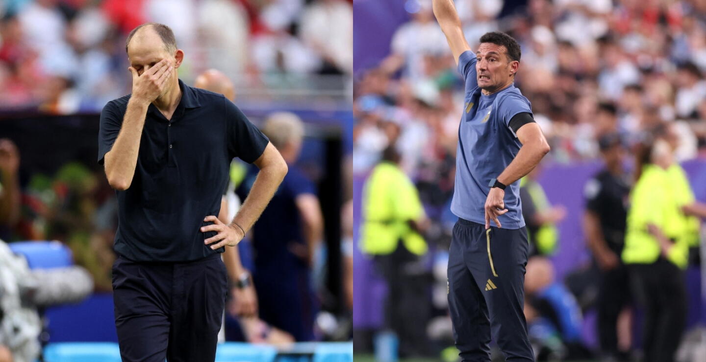 Thomas Tuchel y Lionel Scaloni, entrenadores de Inglaterra y Argentina, respectivamente. 
